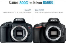مقایسه دوربین نیکون D5600 و کانن 800D