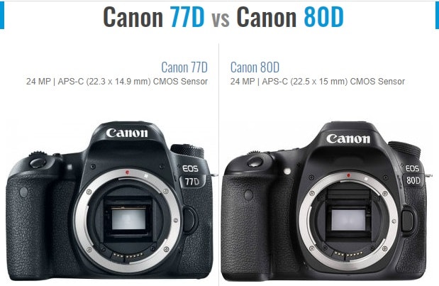 مقایسه دوربین کانن 80D و 77D